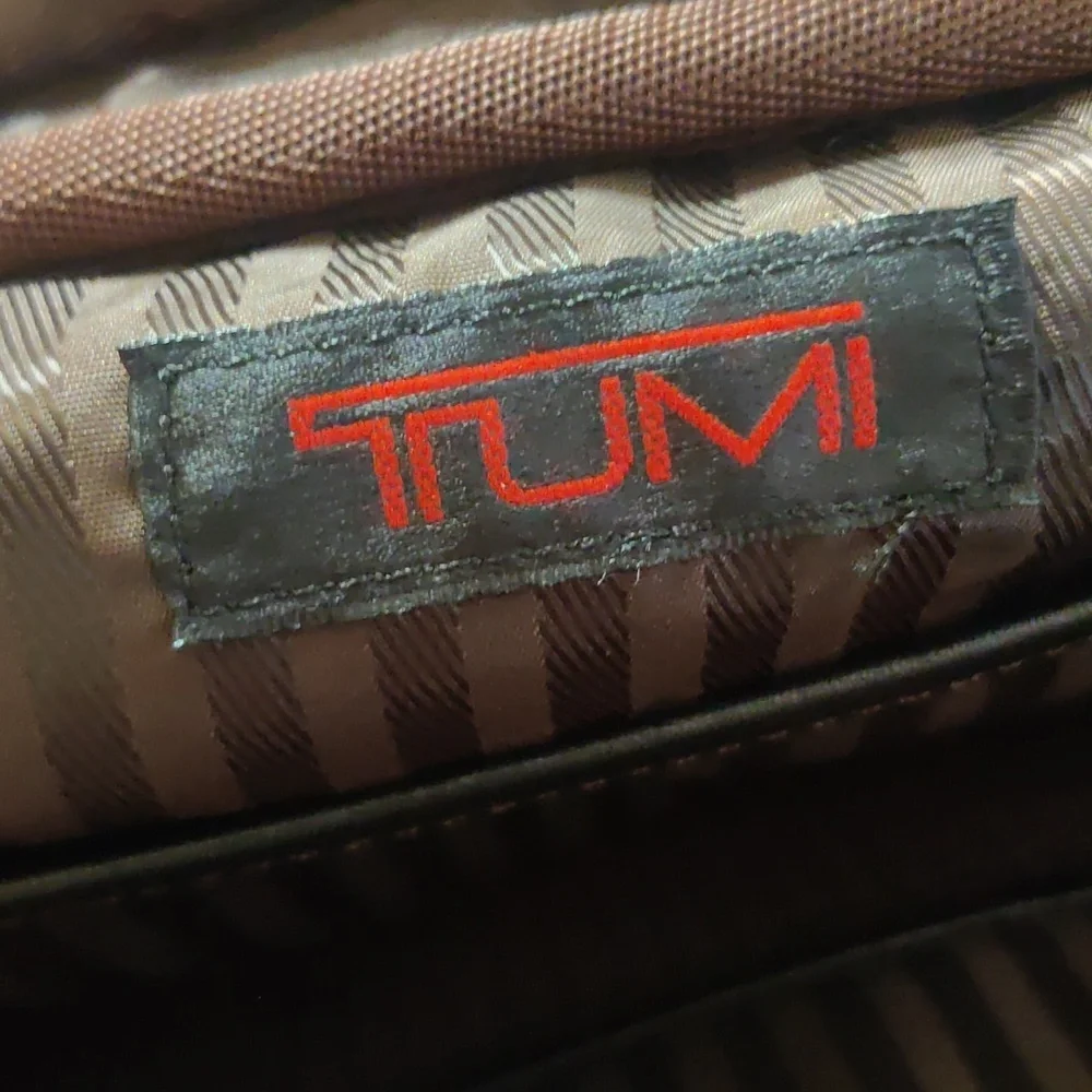 Tumi Ballistic Nylon Leather Trim Shoulder Carryon Briefcase Brown and Black